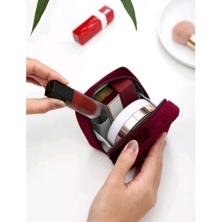 Mini Estuche porta labiales vinotinto terciopelo