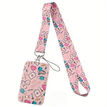 Porta Carnet Enfermera Rosa