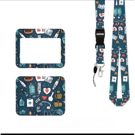 Porta Carnet Enfermería azul
